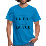 T-shirt chrétien Homme : 2 Corinthiens 5:7 - bleu royal