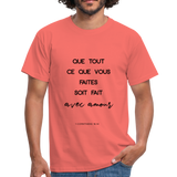 T-shirt chrétien Homme : 1 Corinthiens 16.14 - corail