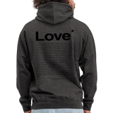 Sweat-shirt à capuche chrétien : Love - charbon