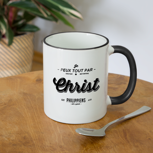 Tasse chrétienne - Philippiens 4.13 - blanc/noir