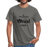 T-shirt chrétien Homme : Philippiens 4.13 - gris graphite