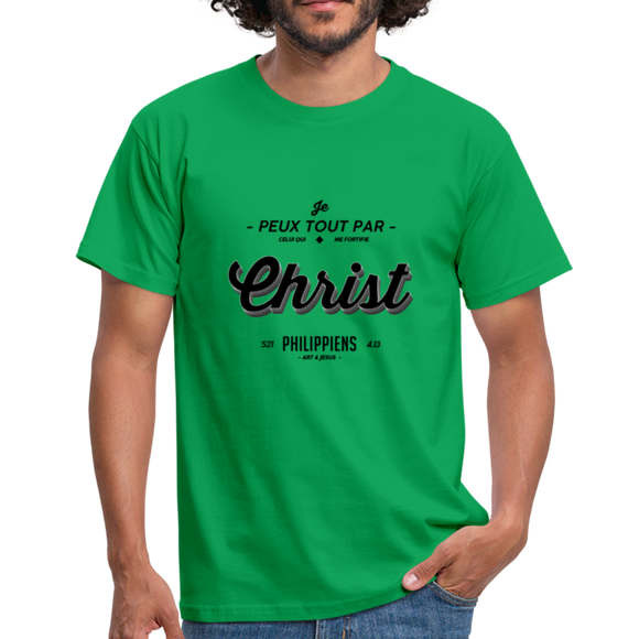 T-shirt chrétien Homme : Philippiens 4.13 - vert
