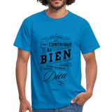 T-shirt chrétien Homme :  Romains 8.28 - bleu royal