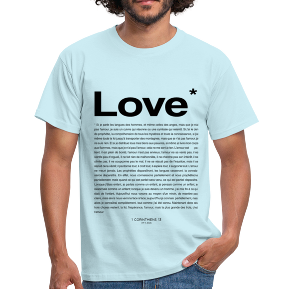 T-shirt chrétien Homme Love - ciel