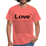 T-shirt chrétien Homme Love - corail