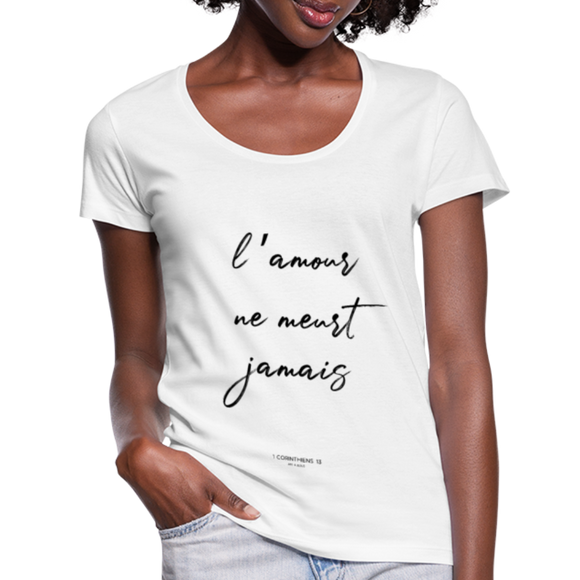 T-shirt chrétien Femme : 1 Corinthiens 13 - blanc