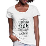 T-shirt chrétien Femme : Romains 8.28 - blanc