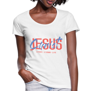 T-shirt chrétien Femme : Jesus Christ - bleu marine