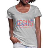 T-shirt chrétien Femme : Jesus Christ - gris chiné