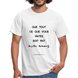 T-shirt chrétien Homme : 1 Corinthiens 16.14 - blanc