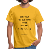 T-shirt chrétien Homme : 1 Corinthiens 16.14 - jaune