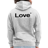 Sweat-shirt à capuche chrétien : Love - gris clair chiné