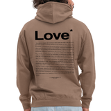 Sweat-shirt à capuche chrétien : Love - moka
